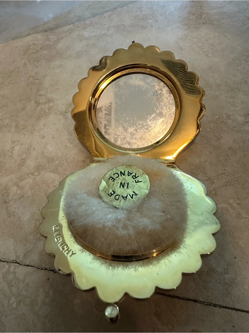 Rare Vintage 1960’s Givenchy Gold Shell Compact Powder Case